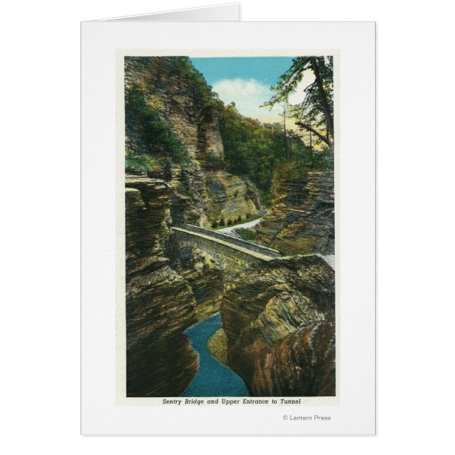 Cartão Vista da ponte de entrada e do túnel superior (Frente)