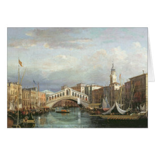 Cartão Vista da ponte de Rialto em Veneza