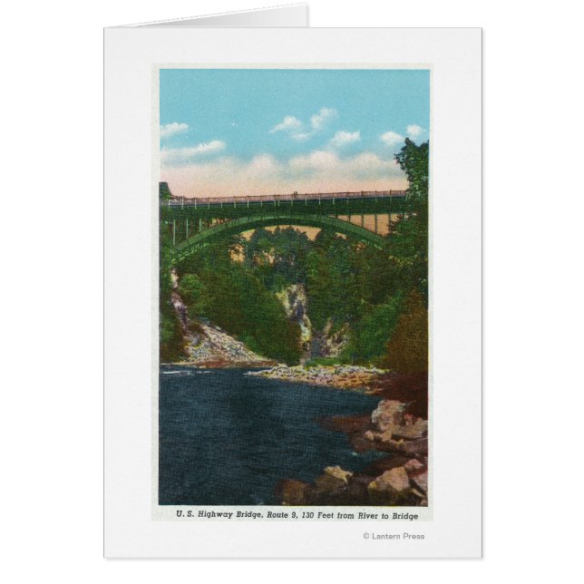 Cartão Vista da Ponte Hwy dos EUA, Rota 9 (Frente)