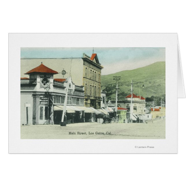 Cartão Vista da rua principalLos Gatos, CA 2 (Frente Horizontal)