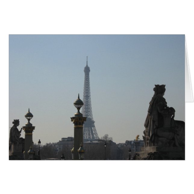 Cartão Vista da Torre Eiffel (Frente Horizontal)