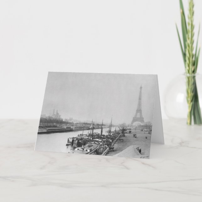 Cartão Vista das margens do Sena e do Eiffel (Frente)