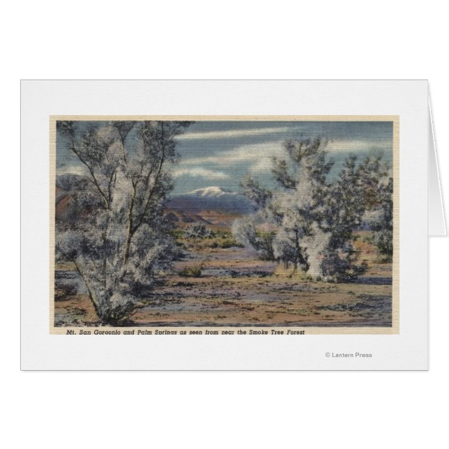 Cartão Vista das Primaveras do Monte San Gorgonio e Palm (Frente Horizontal)