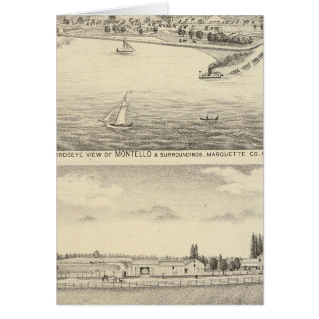 Cartão Vista de aves de Montello (Frente)