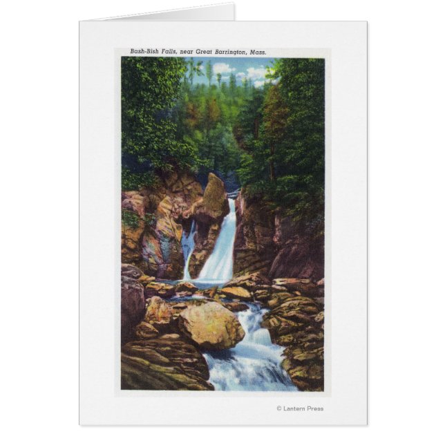 Cartão Vista de Bash-Bish Falls perto do Excelente Barrin (Frente)