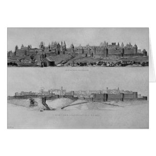Cartão Vista de Carcassonne do lado oeste