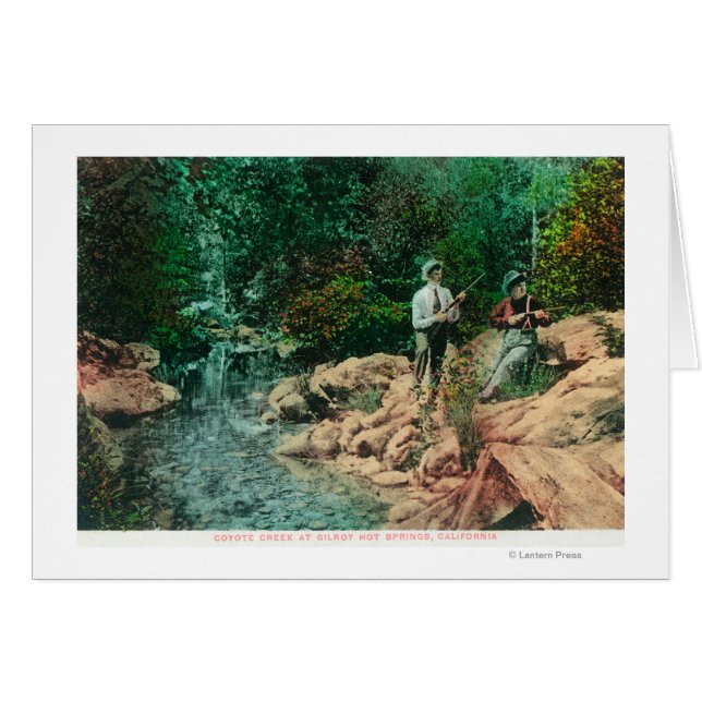 Cartão Vista de Coyote Creek em Gilroy Hot Primaveras (Frente Horizontal)