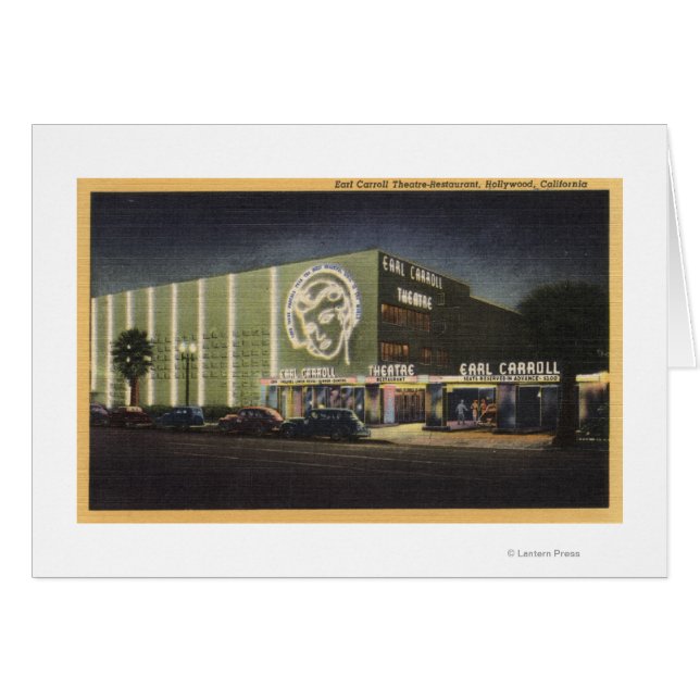 Cartão Vista de Earl Carroll Theater-Restaurante (Frente Horizontal)