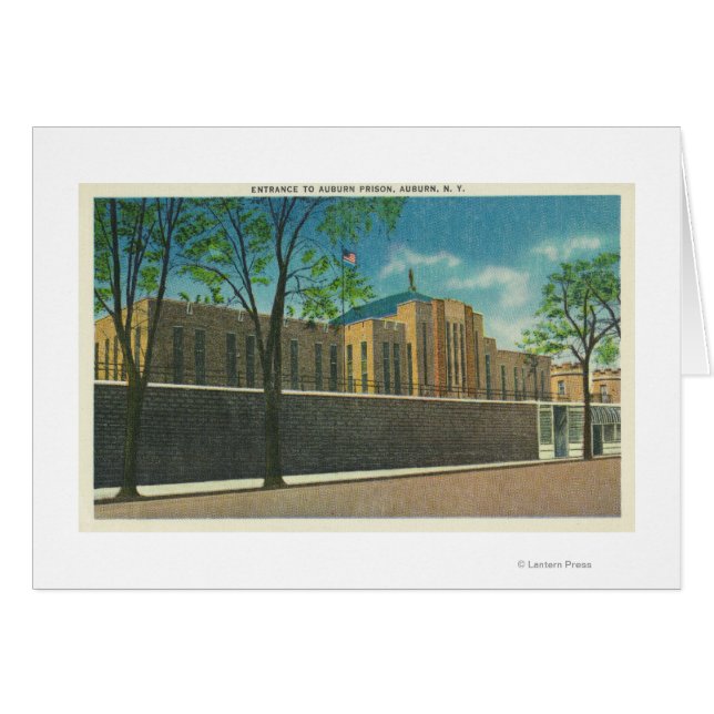 Cartão Vista de entrada para a prisão de Auburn (Frente Horizontal)