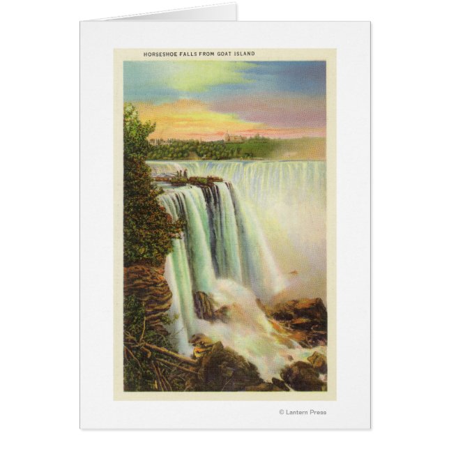 Cartão Vista de Foguetes de Ferradura na Ilha de Goat (Frente)