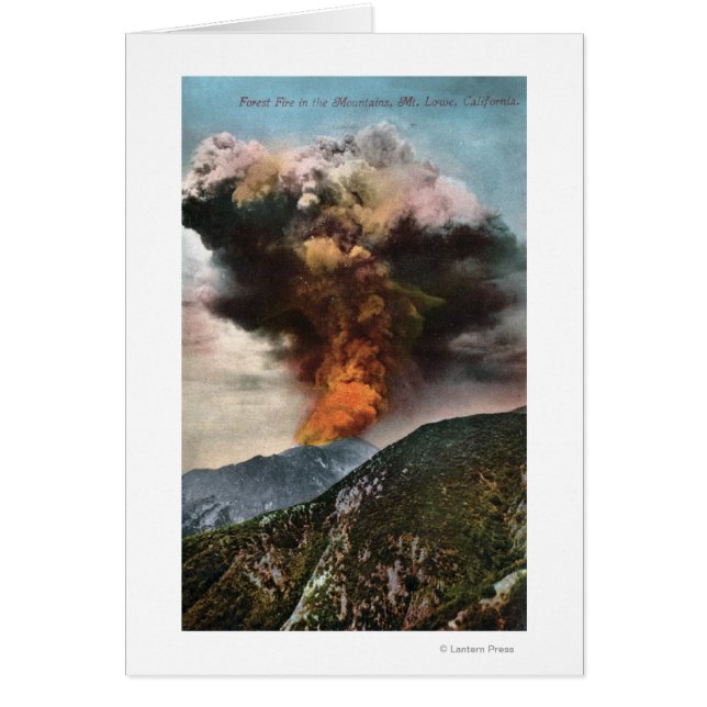 Cartão Vista de Incêndio na Floresta em Montanhas (Frente)