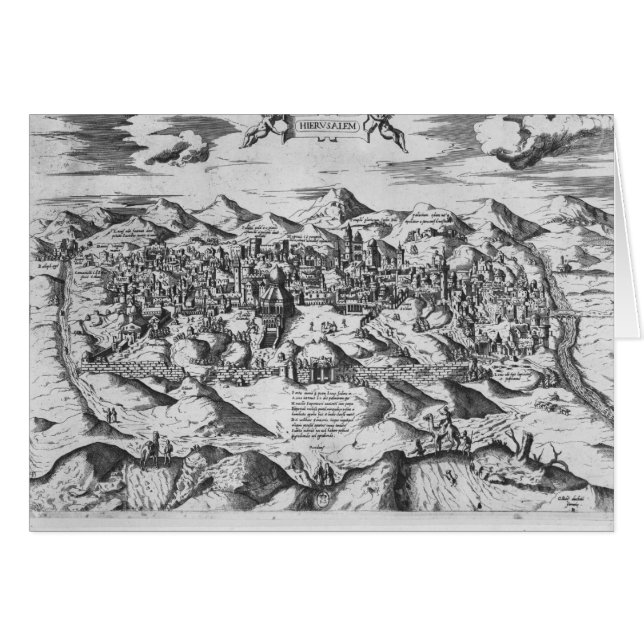 Cartão Vista de Jerusalem, 1570? (Frente Horizontal)