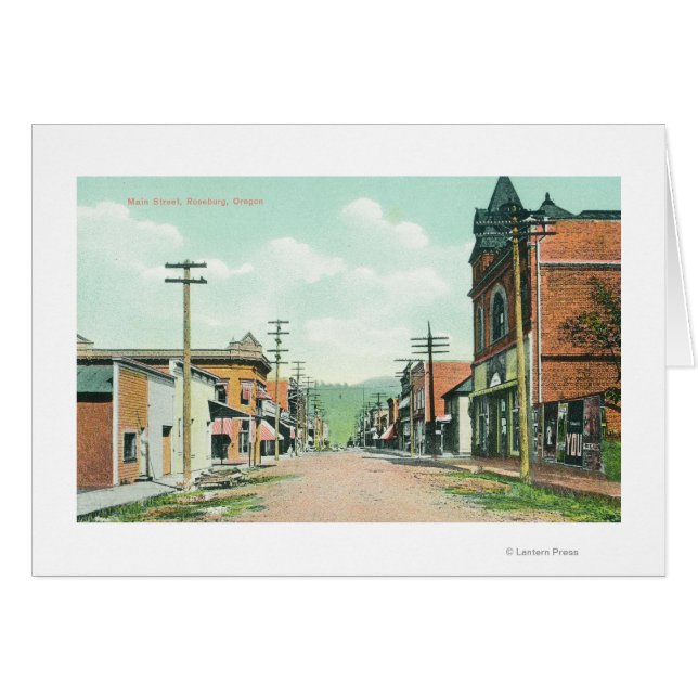 Cartão Vista de Main StreetRoseburg, OR (Frente Horizontal)