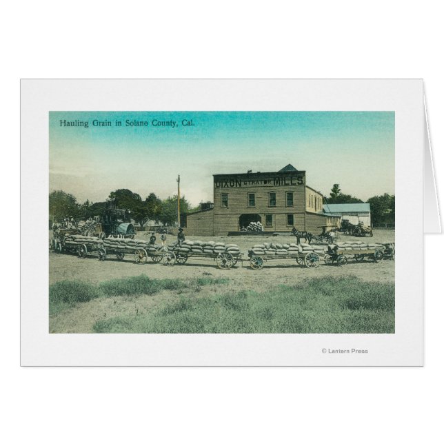 Cartão Vista de Milers Hauling Grain to Mill (Frente Horizontal)