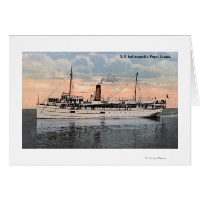 Cartão Vista de Navios a vapor de Indianápolis SS (Frente Horizontal)