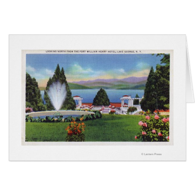 Cartão Vista de norte do lago de Ft. William Henry (Frente Horizontal)