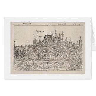 Cartão Vista de Nuremberg da crónica de Nuremberg (1458)