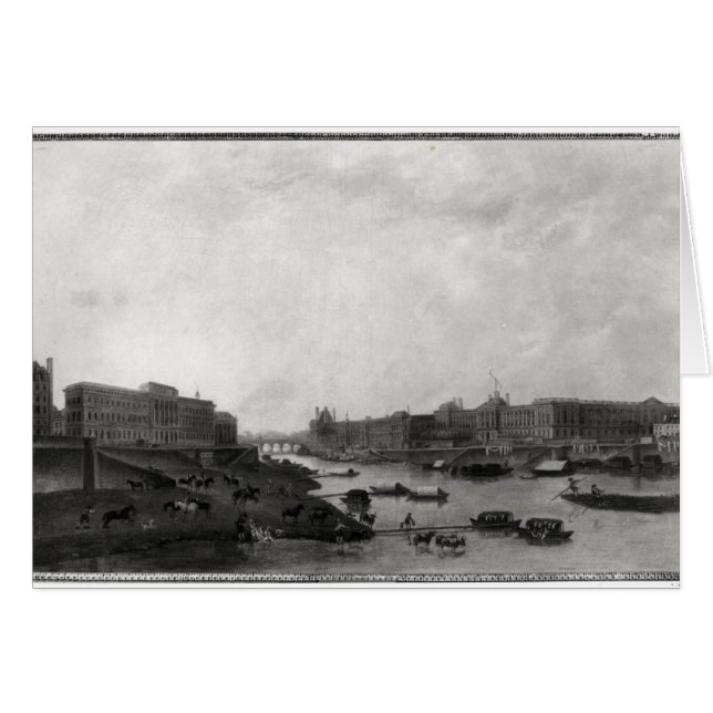 Cartão Vista de Paris do Pont-Neuf, c.1800 (Frente Horizontal)