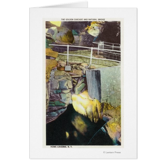 Cartão Vista de Ponte Natural e Cascata de ouro (Frente)