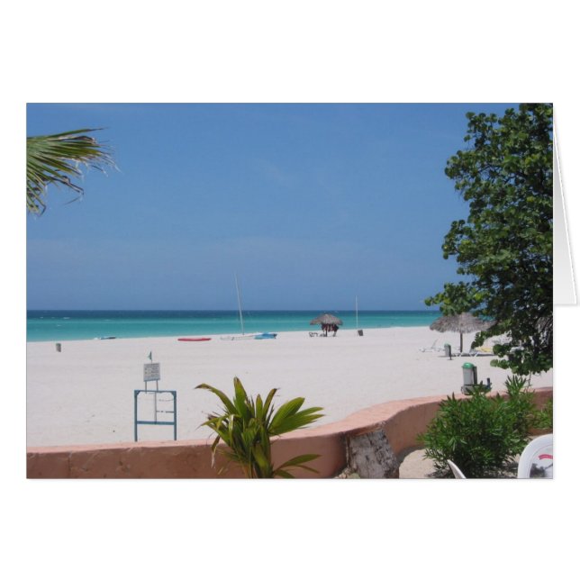 Cartão Vista de praia de caribe (Frente Horizontal)