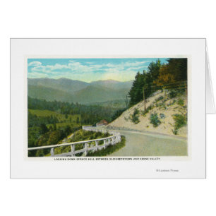 Cartão Vista de Spruce Hill antes de Keene Valley