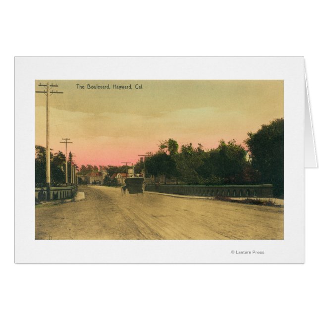 Cartão Vista de um Ford Modelo-T no Boulevard (Frente Horizontal)