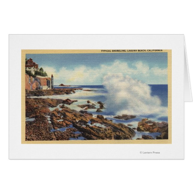 Cartão Vista de uma linha costeira típica (Frente Horizontal)