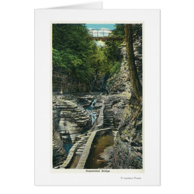 Cartão Vista de uma ponte de suspensão (Frente)