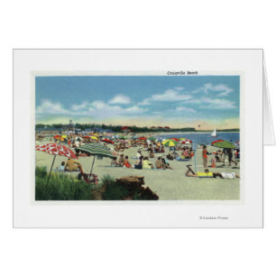 Cartão Vista de uma praia aglomerada de Craigville