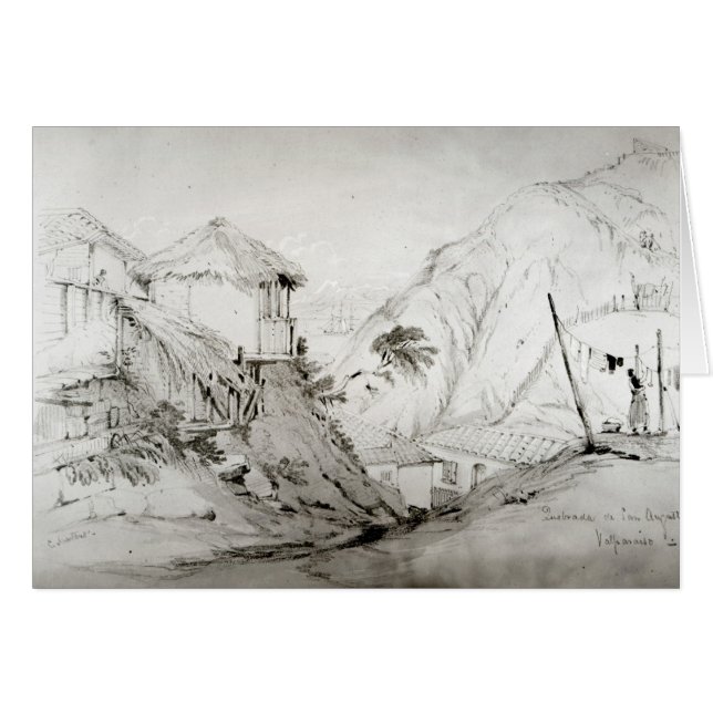 Cartão Vista de Valparaiso, 1834 (Frente Horizontal)