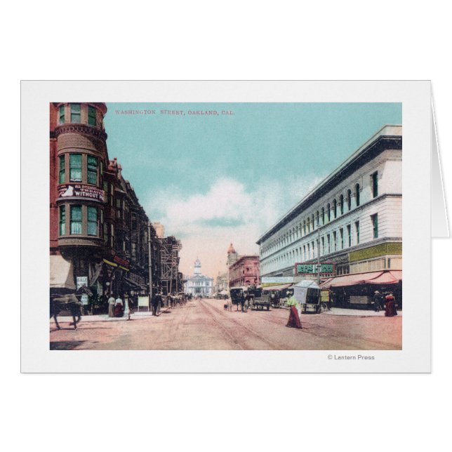 Cartão Vista de Washington StreetOakland, CA (Frente Horizontal)