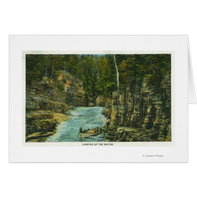 Cartão Vista do barco Olhando os Rapids (Frente Horizontal)