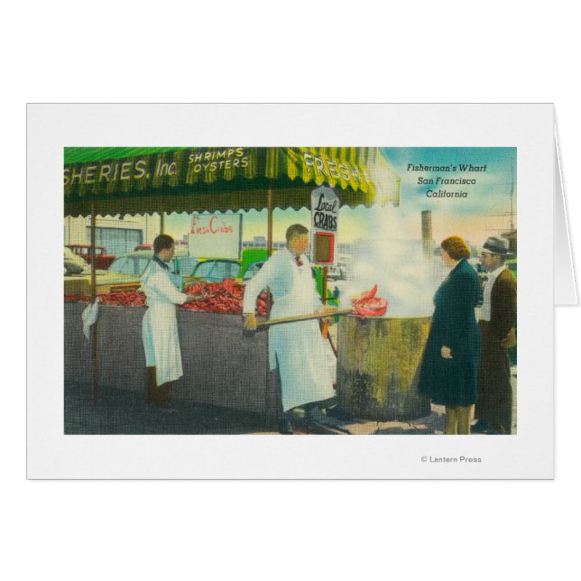 Cartão Vista do Cais dos Pescadores, Caranguejos (Frente Horizontal)