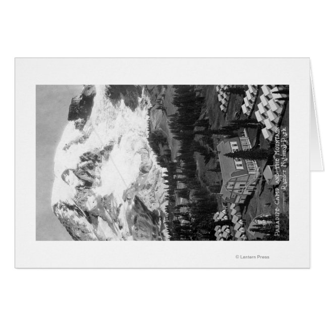 Cartão Vista do Campo de Paraíso e do Monte Rainier (Frente Horizontal)