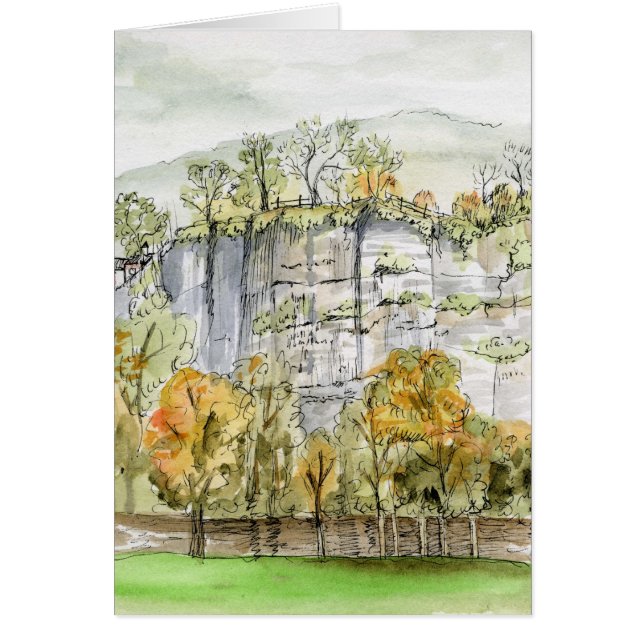 Cartão "Vista do castelo" Derbyshire de Willersley, (Frente)