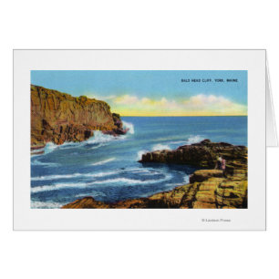 Cartão Vista do Cliff Cabeça Balda em York Beach