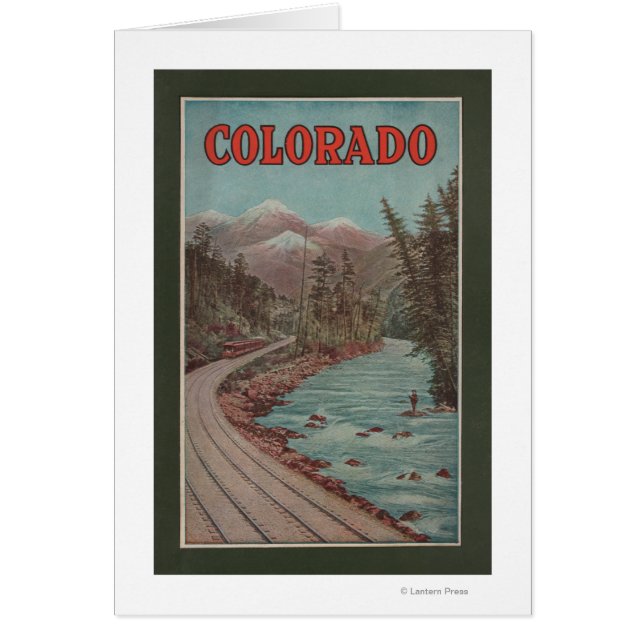 Cartão Vista do comboio ao longo do rio - Poster de viage (Frente)