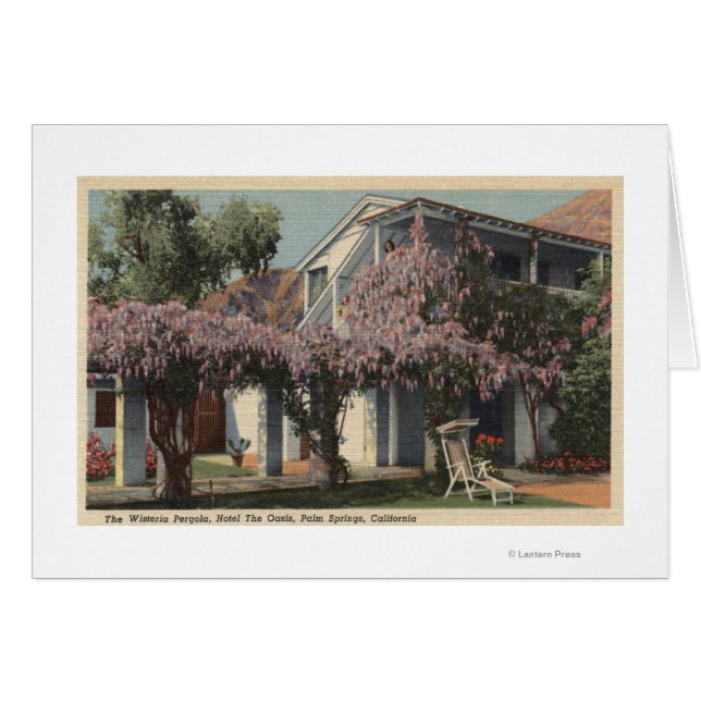 Cartão Vista do Hotel Wisteria Pergola, Oasis (Frente Horizontal)