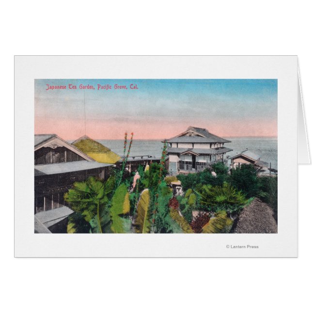 Cartão Vista do Jardim do Chá Japonês (Frente Horizontal)