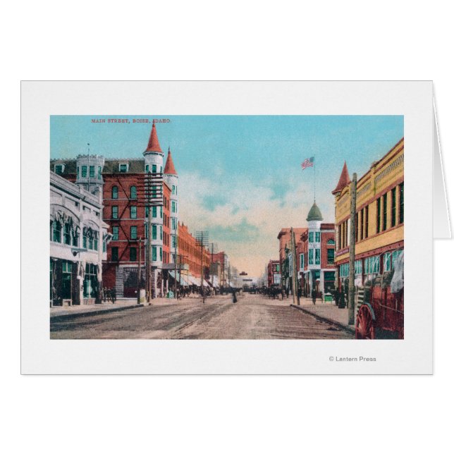 Cartão Vista do Main StreetBoise, ID (Frente Horizontal)