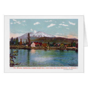 Cartão Vista do Monte Shasta do Aquário de Peixes