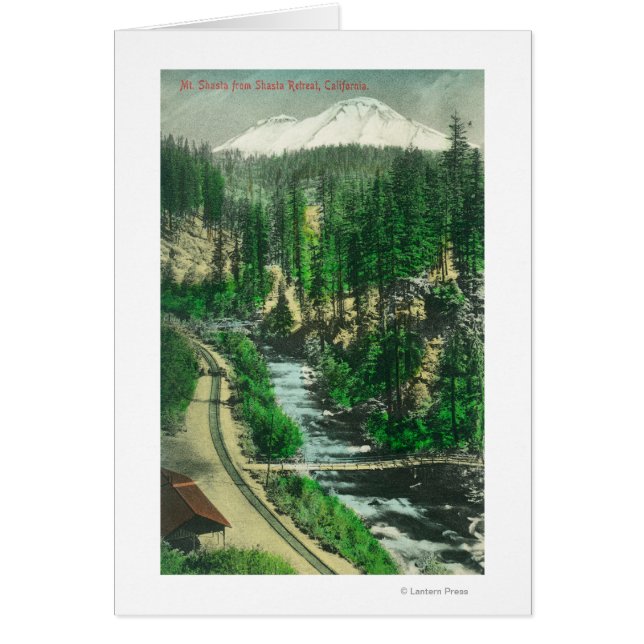 Cartão Vista do Monte Shasta do Shasta Retreat (Frente)