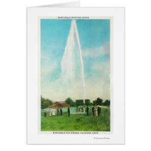 Cartão Vista do Myrtledale Geyser nos Primaveras Quentes