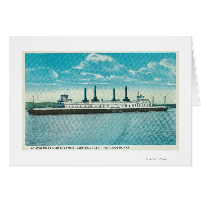 Cartão Vista do Navio a vapor SP Contra CostaPort Costa,  (Frente Horizontal)