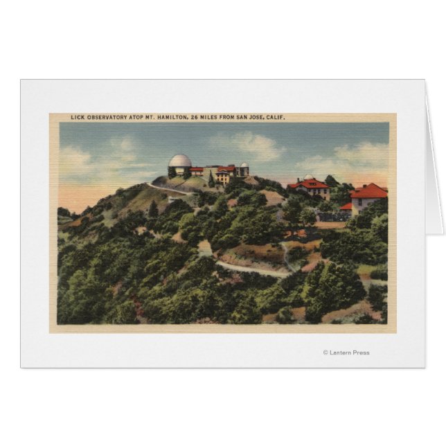 Cartão Vista do Observatório Lick no Monte Hamilton (Frente Horizontal)