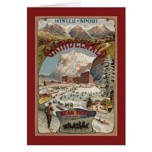 Cartão Vista do Poster do Hotel Bear (Frente)