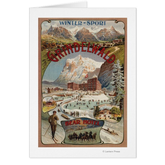 Cartão Vista do Poster do Hotel Bear (Frente)