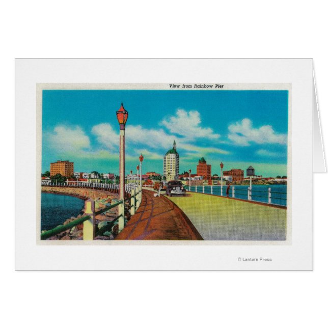 Cartão Vista do Rainbow Pier, Long Beach (Frente Horizontal)