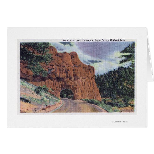 Cartão Vista do Red Canyon, perto da entrada de Park (Frente Horizontal)