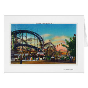 Cartão Vista do roller coaster do ciclone # 1